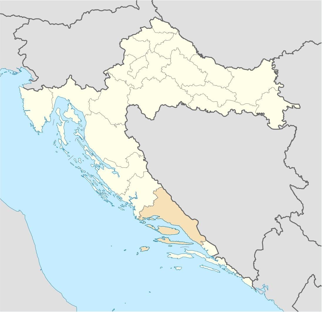 kaart dalmaatsia, horvaatia