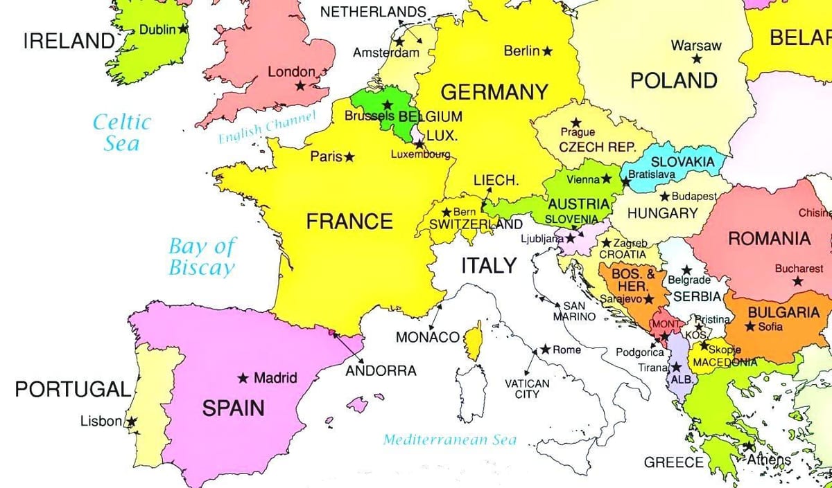 euroopa kaarti näidates, horvaatia