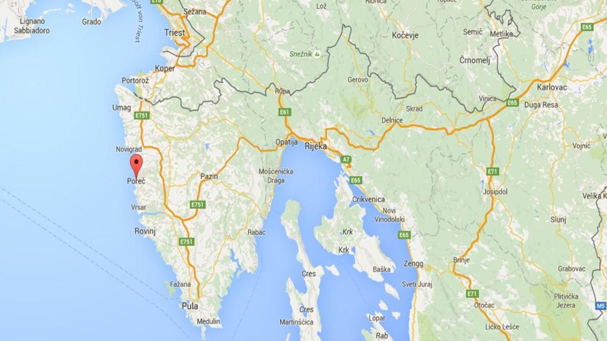 kaart porec, horvaatia 