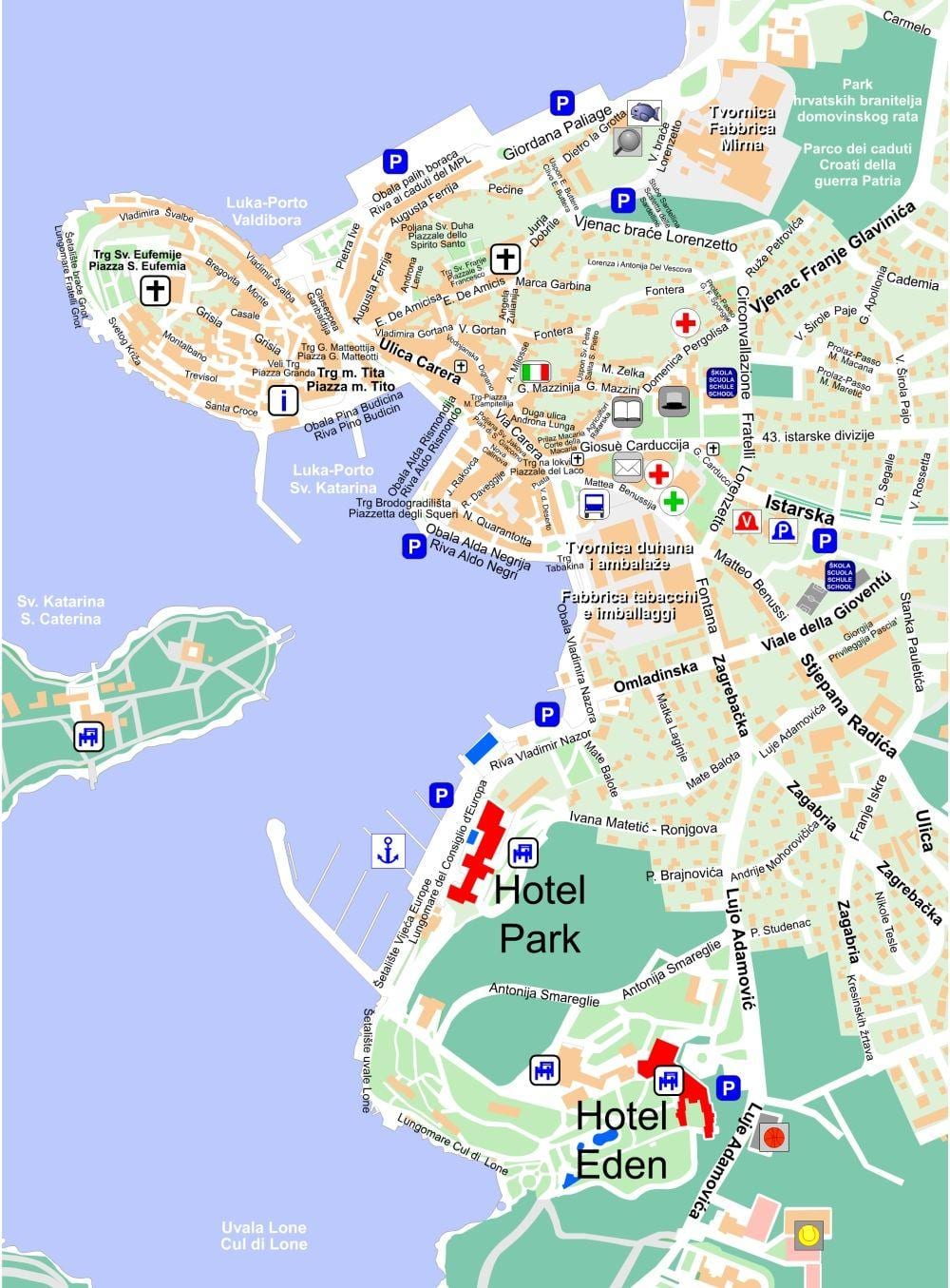 kaart, rovinj, horvaatia