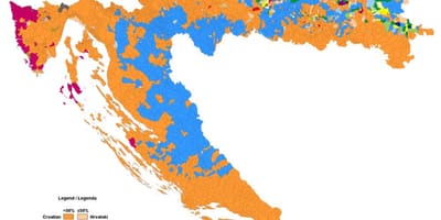 Kaart etniline kaart, horvaatia