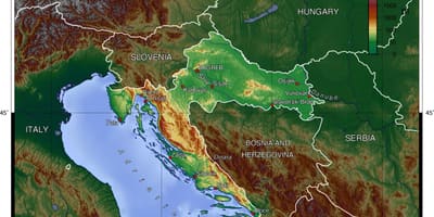 Horvaatia geograafia kaart