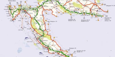 Kaart horvaatia road trip