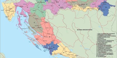 Kaart horvaatia poliitilise 