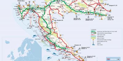 Kaart horvaatia rongi
