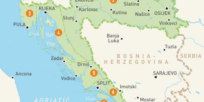 Kaart ja horvaatia saared